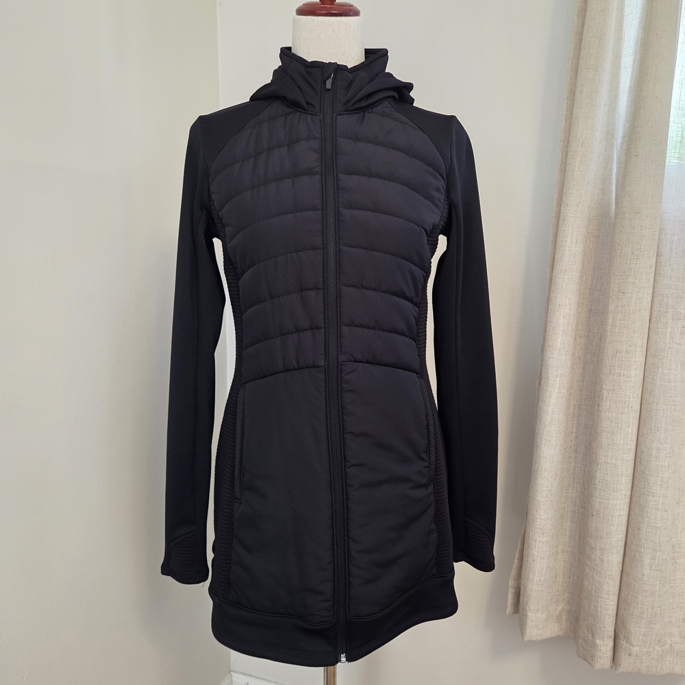 Tek Gear Women's Long Mixed Media Jacket, Black, Small